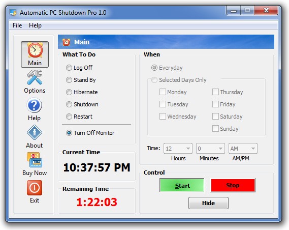 Automatic PC Shutdown Pro screenshot Automatic PC Shutdown Pro screenshot