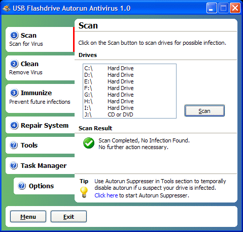 USB Flash Drive Autorun Antivirus screen shot