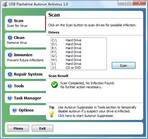 usb 플래시 드라이브 자동 실행 컴퓨터 바이러스 1.0 무료
