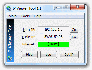 Shows your Public & Local IP Addresses and Maintain a Log.